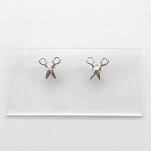 Scissor sterling silver stud earrings